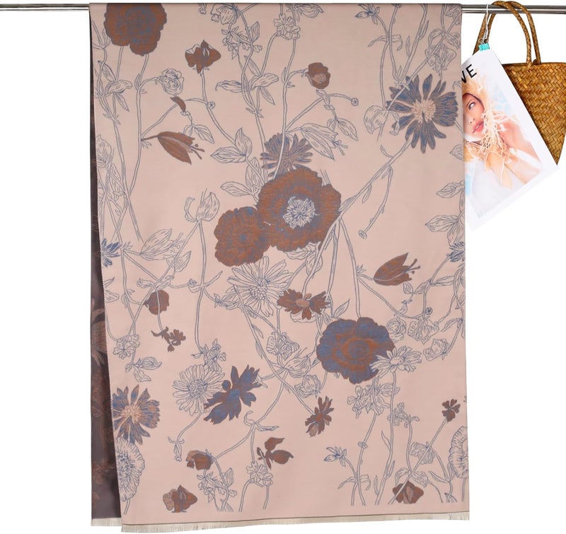 EXTREE Scarfs for Women Pashmina Silky Shawl Wrap for Evening Dressing Blanket Open Front Poncho Cape - Image 4